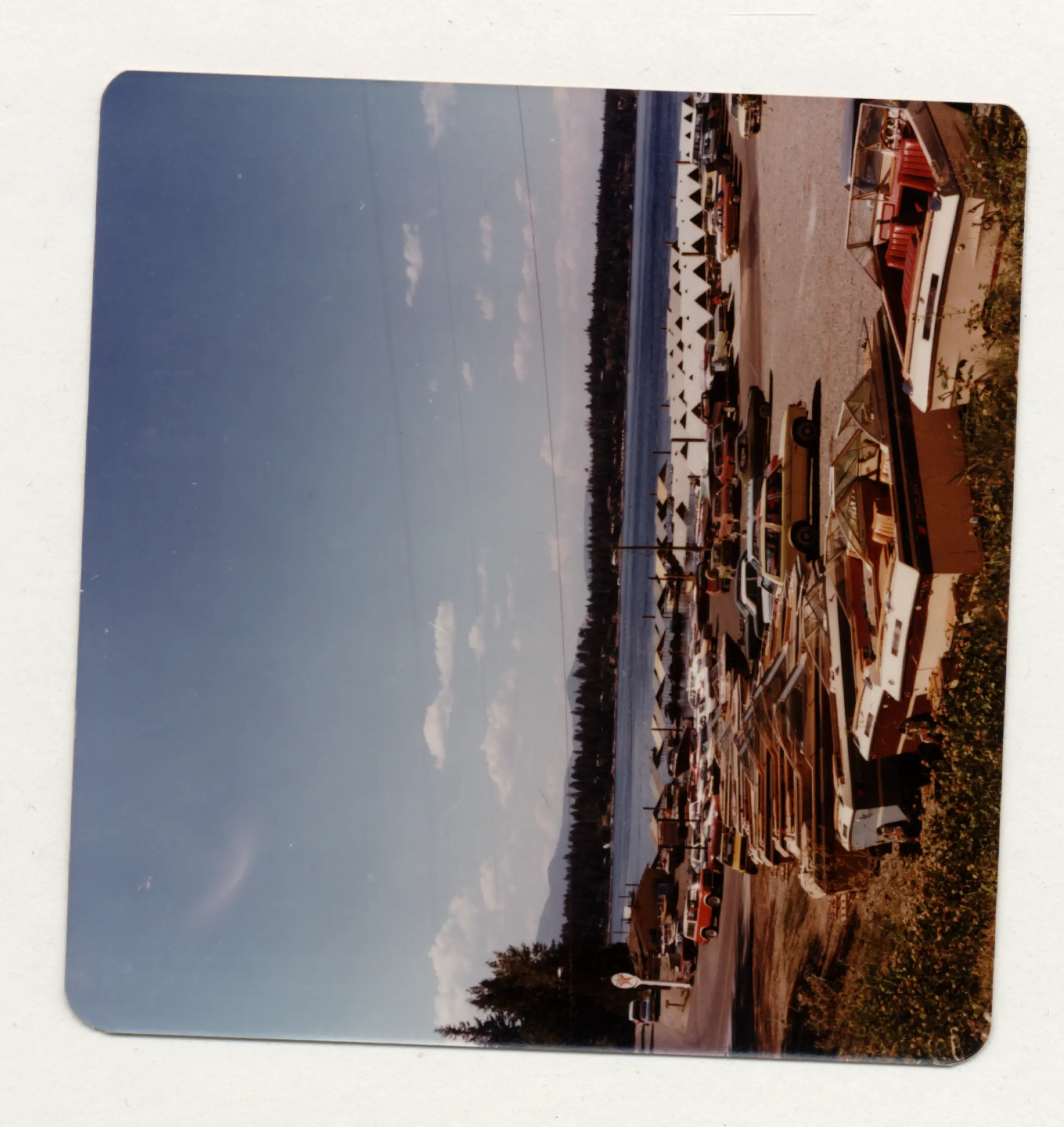 Vintage boat ramp scene